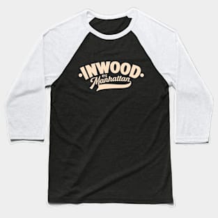 Minimalist Inwood Manhattan NYC Logo Design for Stylish Apparel Baseball T-Shirt
